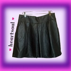 Faux Leather Flare Skirt